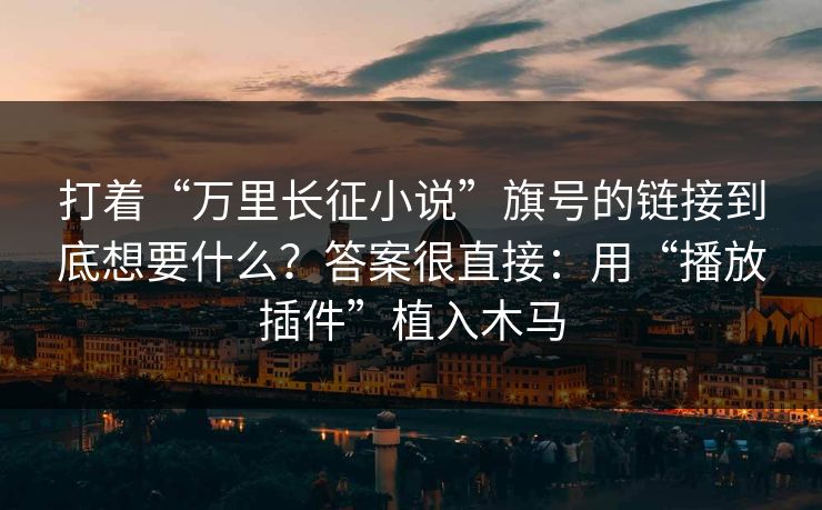 打着“万里长征小说”旗号的链接到底想要什么？答案很直接：用“播放插件”植入木马